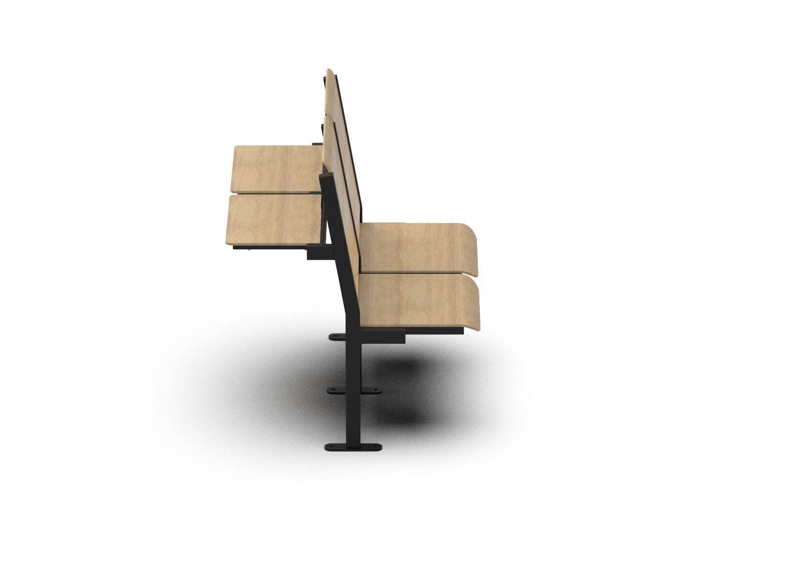 Drewniane krzesło do poczekalni z stolikiem z tyłu 2hall od boku B-Group