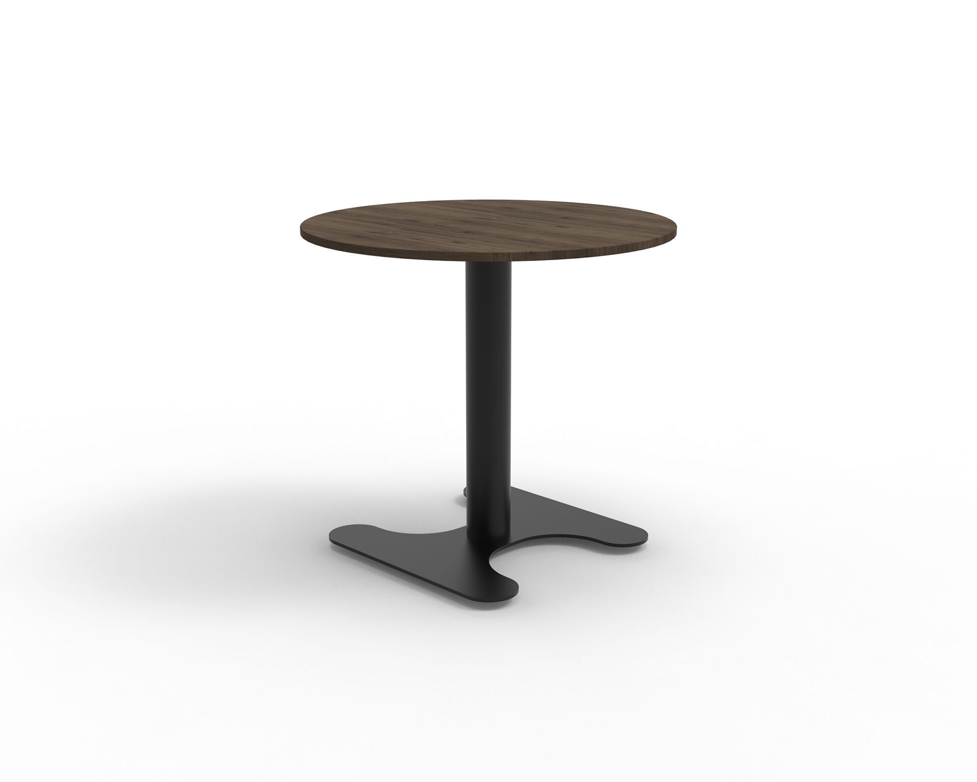 Czarna metalowa prosta podstawa ozdobna do stołu z ciemno drewnianym okrągłym blatem B10 B-Group