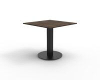 Czarne metalowe proste podstawy do stołu z ciemno drewnianym kwadratowym blatem B10 B-Group