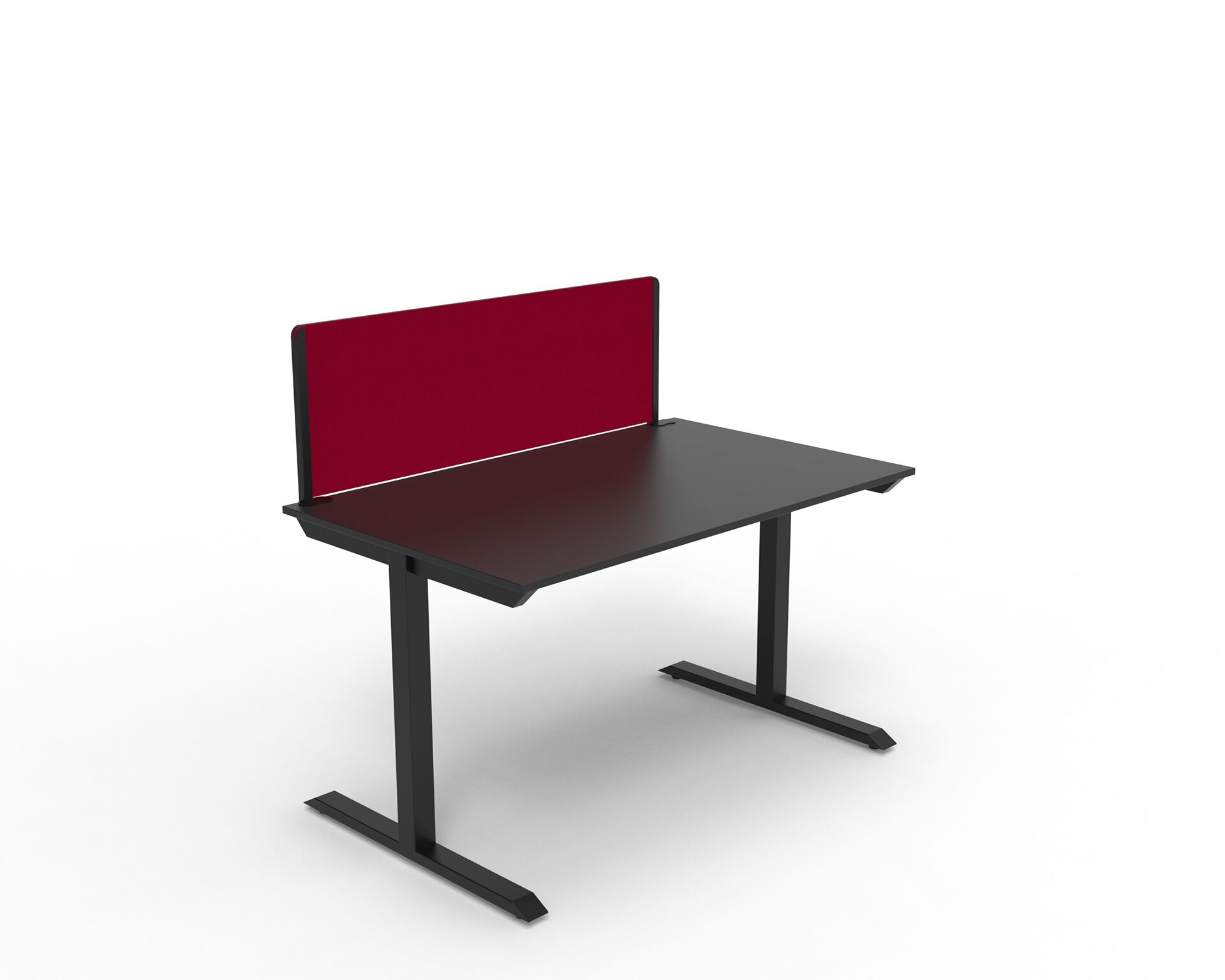 Czarne metalowe proste nogi do stołu z czarnym blatem i czerwoną ścianką B30 B-Group