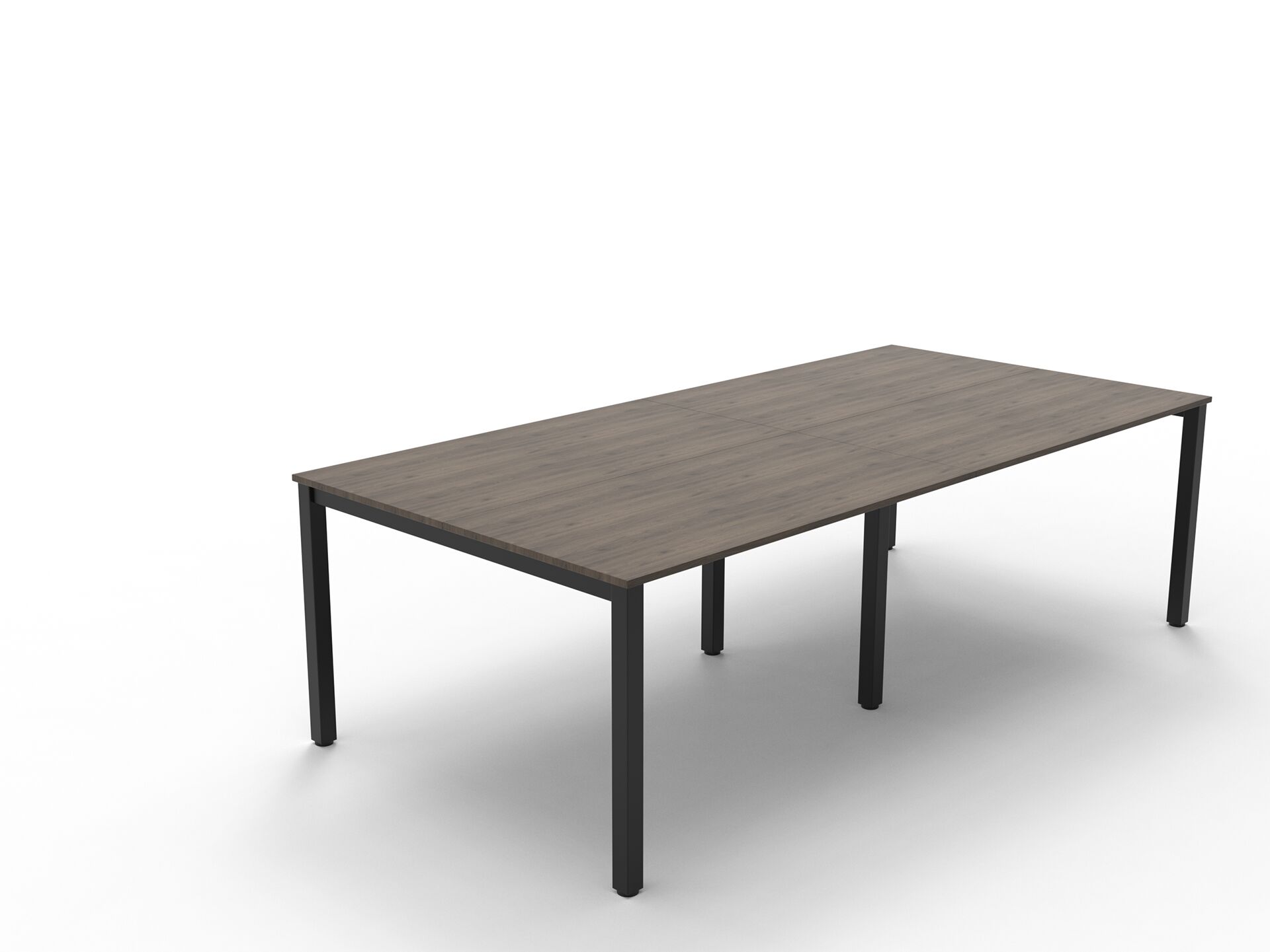 Czarne metalowe nogi do podwójnego stołu z ciemnym blatem B600 B-Group