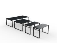 Czarne metalowe nogi do stołów z czarnym blatem B200 B-Group