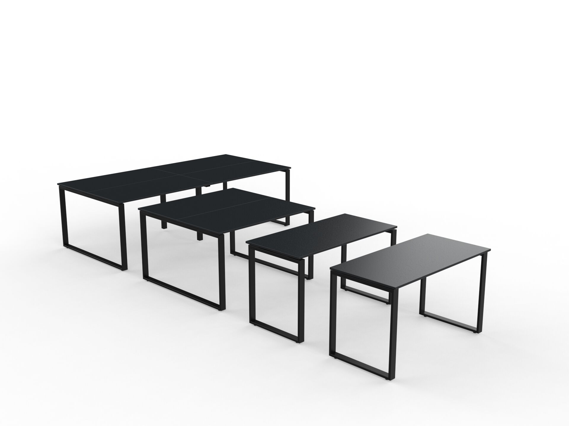 Czarne metalowe nogi do stołów z czarnym blatem B300 B-Group