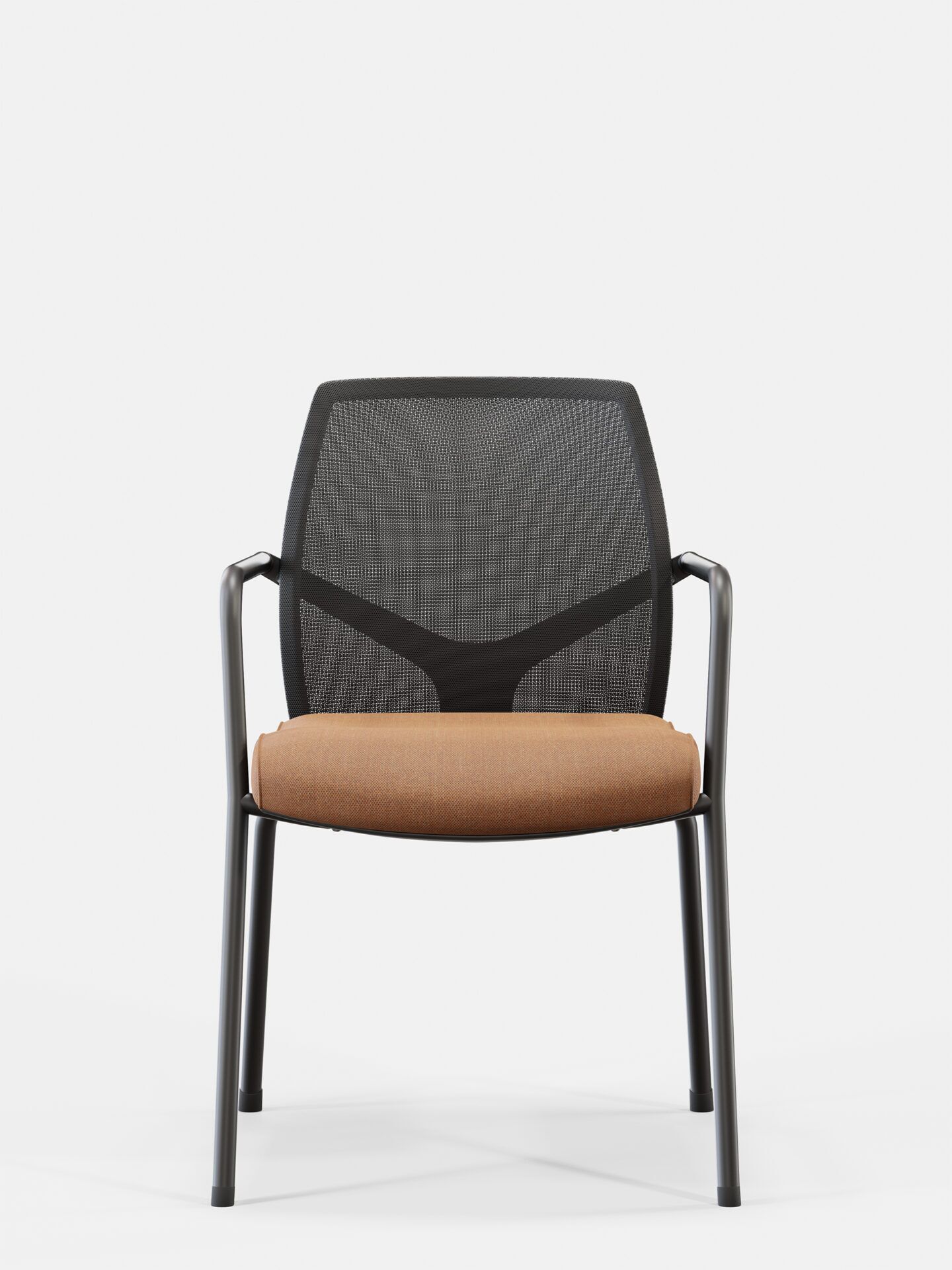 Krzesło biurowe z brązowym siedzeniem Skill od przodu B-Group