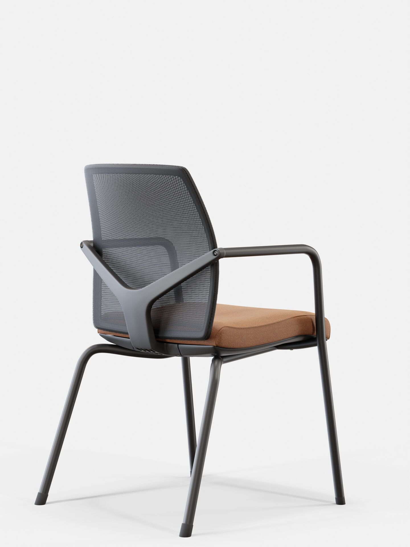 Krzesło biurowe z brązowym siedzeniem Skill po skosie od tyłu B-Group