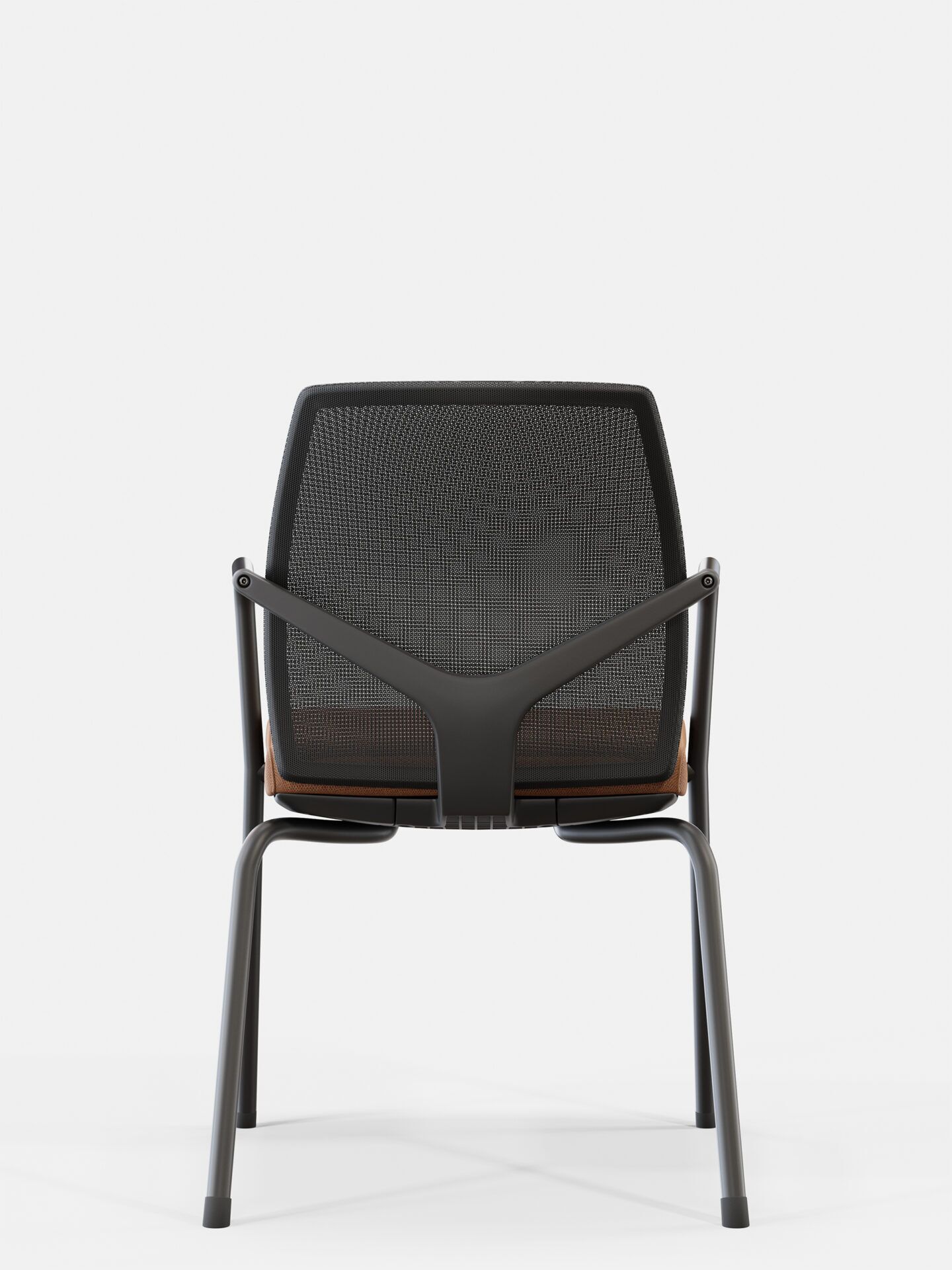 Krzesło biurowe z brązowym siedzeniem Skill od tyłu B-Group