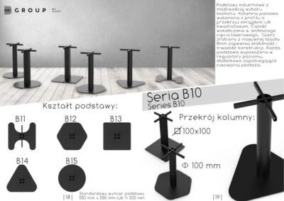 Katalog nogi do stołów serii B10 B-Group