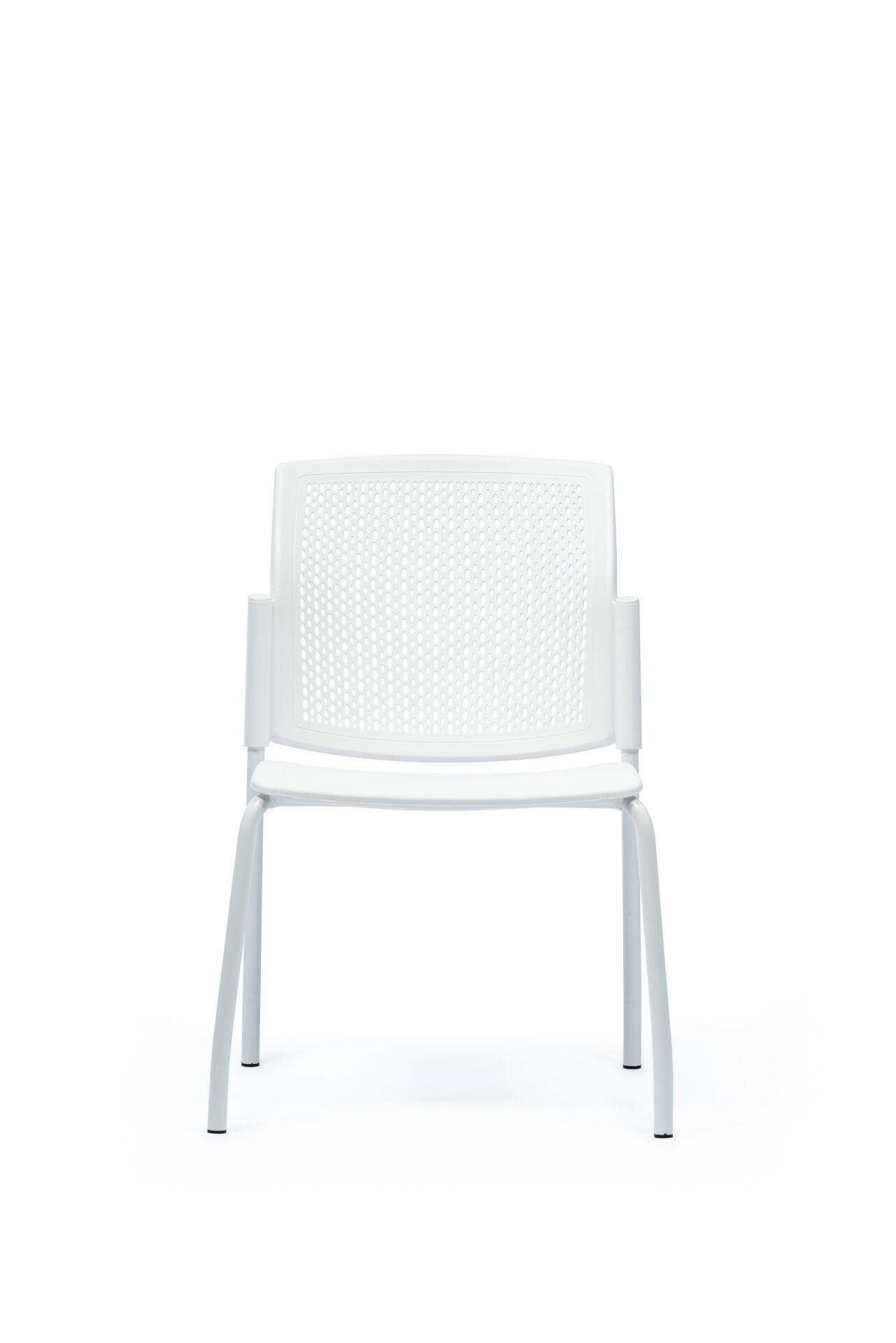 Białe krzesło biurowe od przodu 4job B-Group