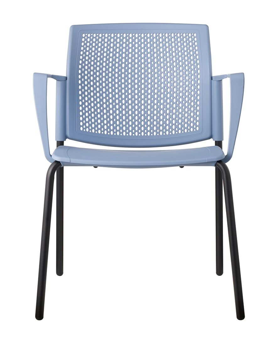 Błękitne krzesło biurowe od przodu 4job BGroup