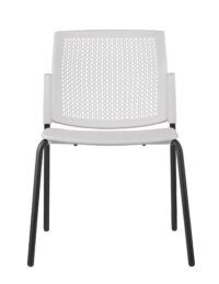 Białe krzesło biurowe z czarnymi nogami od przodu 4job BGroup
