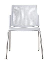 Białe krzesło biurowe od przodu 4job BGroup