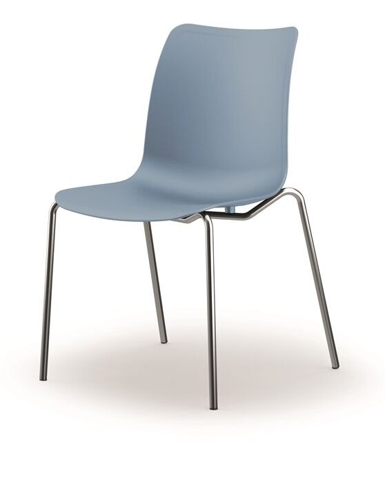 Niebieskie krzesło biurowe po skosie od przodu coworker B-Group
