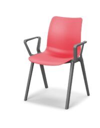 Czerwone krzesło biurowe po skosie od przodu coworker B-Group