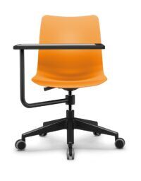 Pomarańczowy fotel biurowy z podkładką od przodu coworker B-Group