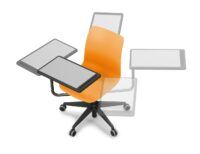 Pomarańczowe krzesło biurowe coworker z paroma podstawkami B-Group
