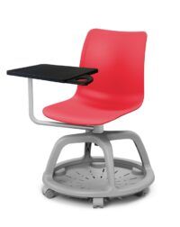Czerwone krzesło biurowe coworker z podstawką B-Group
