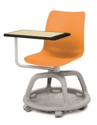 Pomarańczowe krzesło biurowe coworker z podstawką B-Group