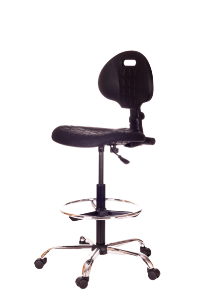 Czarne krzesło laboratoryjne marcin PU B-Group scena 2