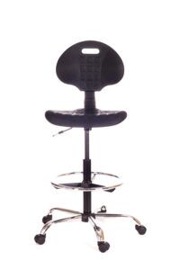 Czarne krzesło laboratoryjne z regulacją od przodu B-Group