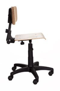 Drewniane krzesło laboratoryjne z regulacją od boku B-Group