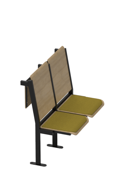 Wooden school bench with black legs 2hall B-Group