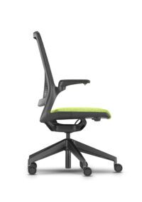 Czarny fotel biurowy z zielonym siedzeniem Ob smart - od boku zdjęcie 15