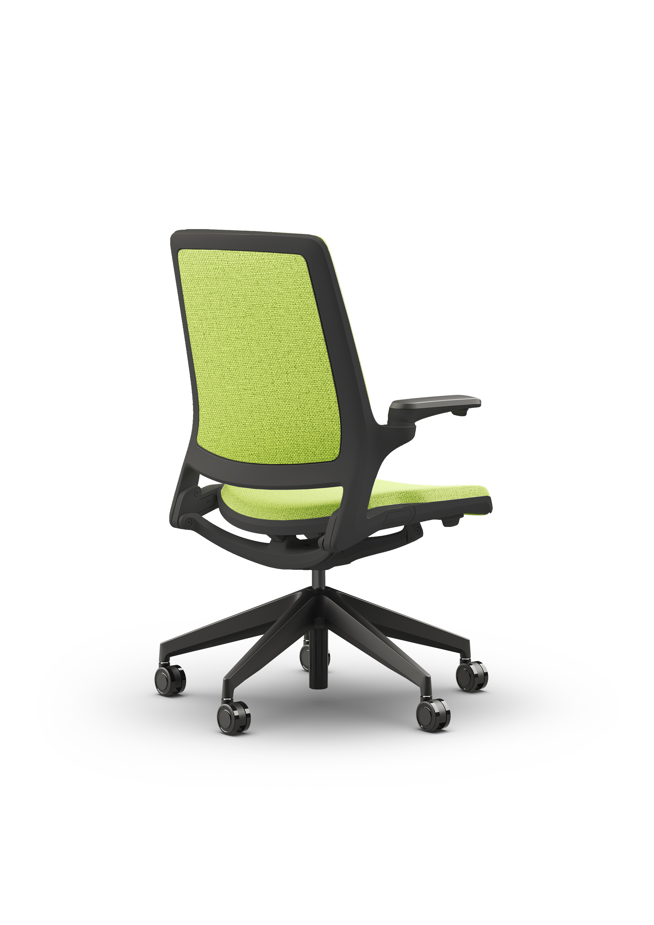 Czarny fotel biurowy z zielonym siedzeniem Ob smart - widoczny po skosie od tyłu zdjęcie 6