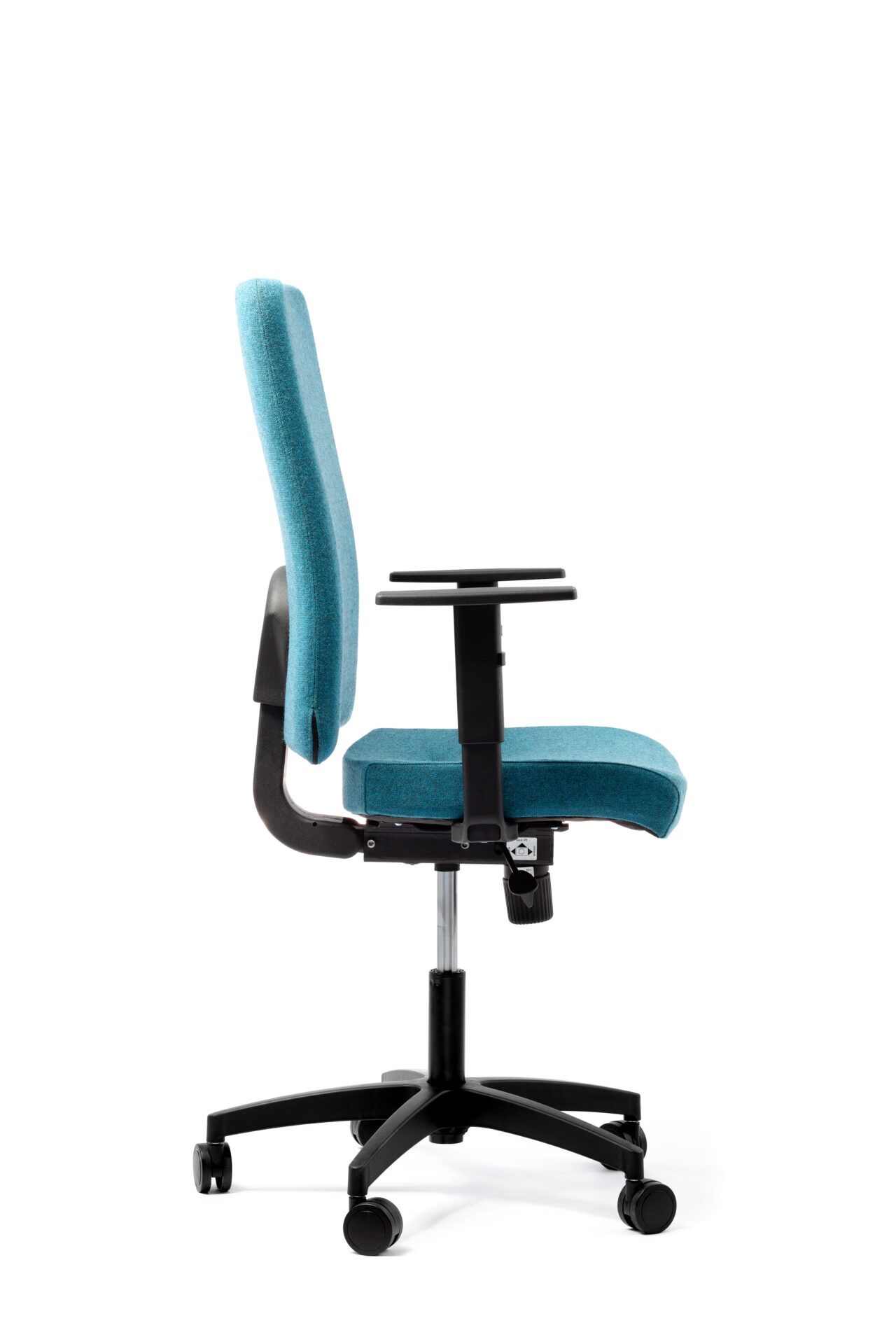 Niebieski fotel biurowy - od boku zdjęcie 3