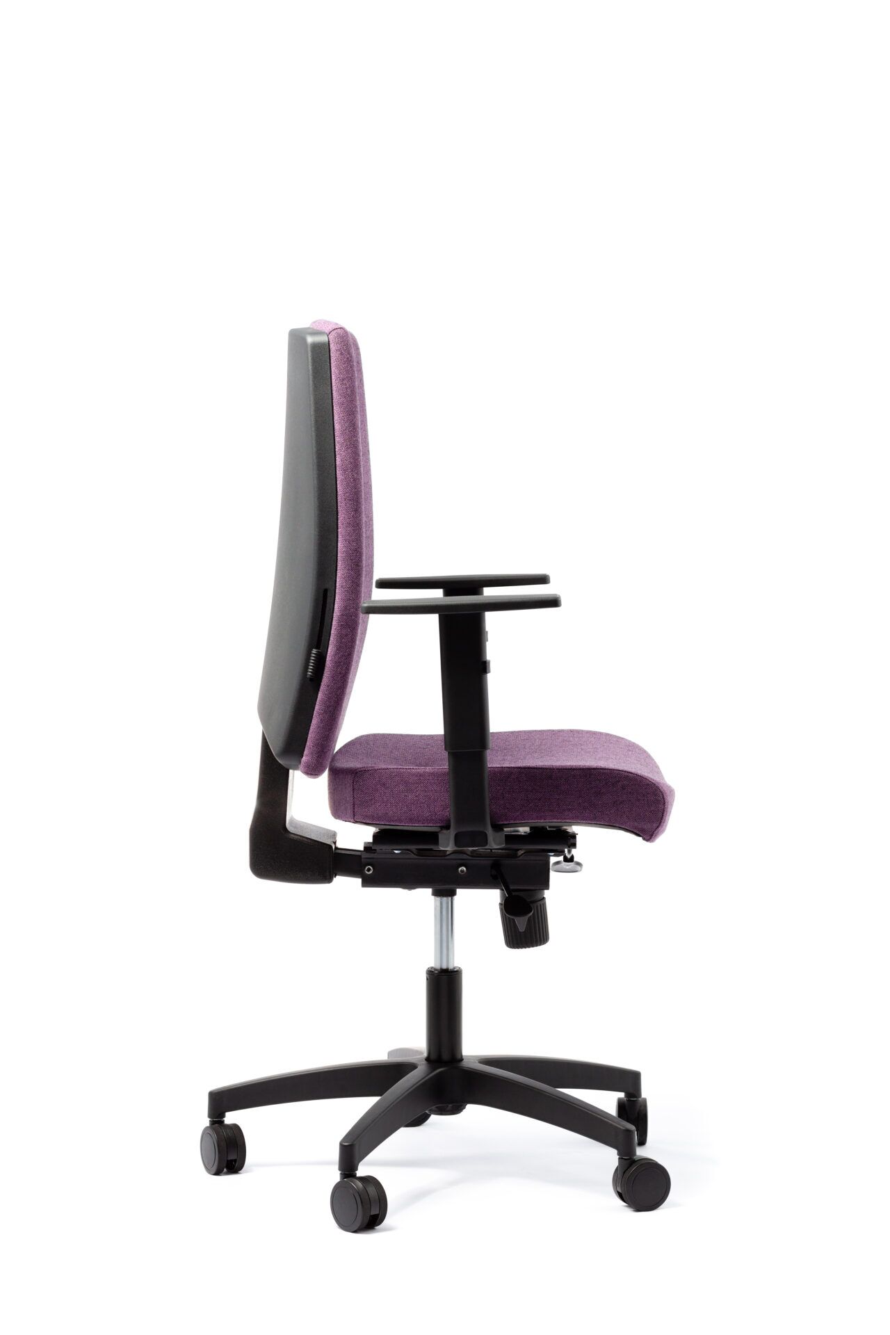 Fioletowy fotel biurowy - od boku zdjęcie 3