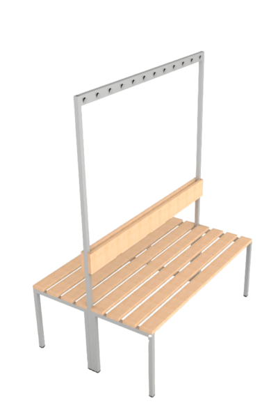 A bright hanger for a cloakroom withs type 01 with a wooden bench B-Group