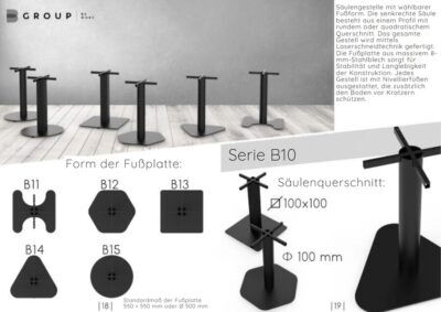 Katalog – Tischgestelle der Serie B10 B-Group