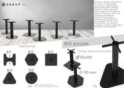 B10 sorozatú asztallábak katalógusa B-Group