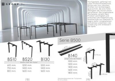 Katalog – Tischgestelle der Serie B500 B-Group