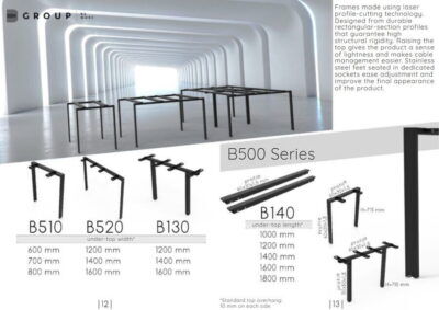 Leg catalog for B500 B-Group tables