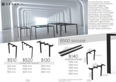 B500 sorozatú asztallábak katalógusa B-Group