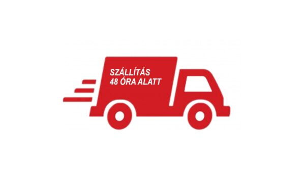 Ikon piros kisbusszal, amely a 48 órán belüli szállításra utal